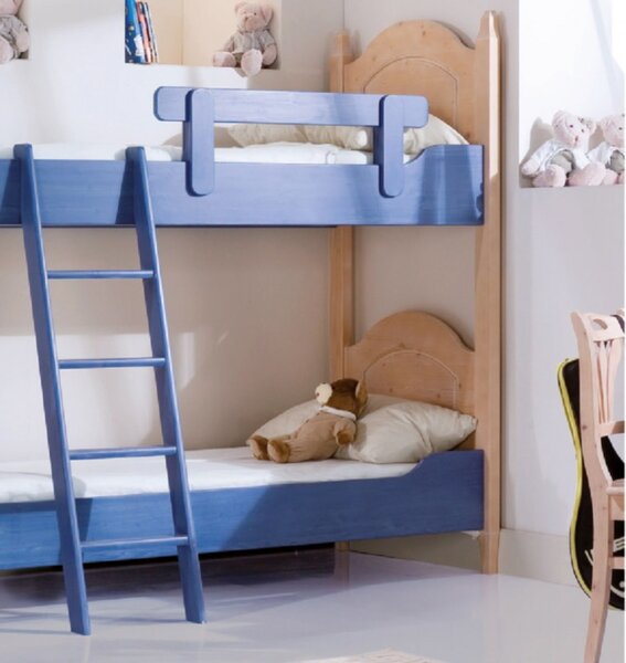 Letto a castello legno abete shabby azzurro e miele 93x205x186 (2232)