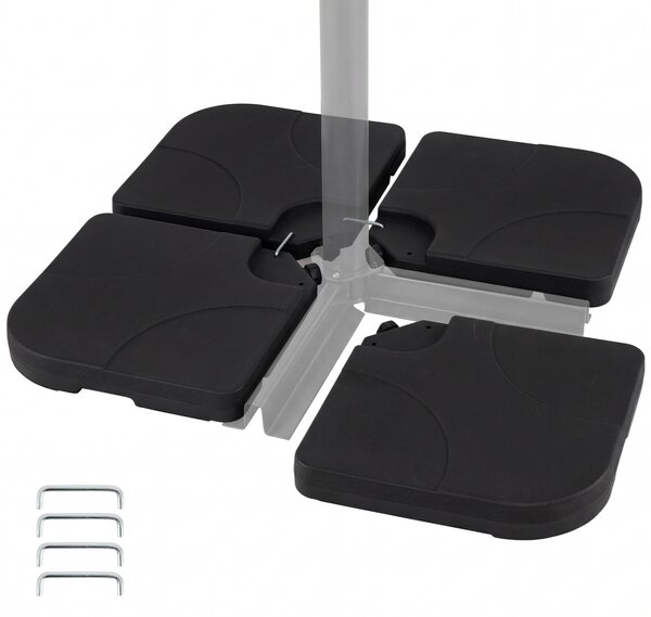 Costway Base per ombrellone in plastica supporto ombrellone riempibile, Portaombrelli da giardino per patio e bordo piscina Nero