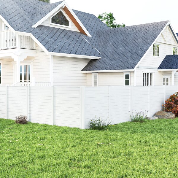 Costway Schermo per la privacy da esterno recinzione decorativa, Pannello privacy per condizionatore d'aria per patio e giardino Bianco
