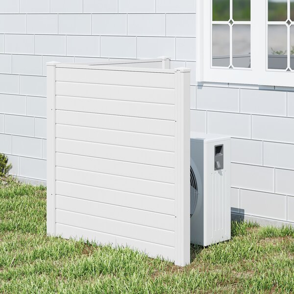 Costway Schermo per la privacy da esterno recinzione decorativa, Pannello privacy per condizionatore d'aria per patio e giardino Bianco