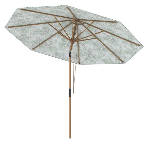 Costway Ombrellone da giardino da 270 cm con tettuccio di ventilazione e 8 stecche in legno, Parasole da esterno per cortile e balcone Verde