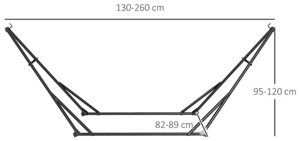 Outsunny Supporto per Amaca Pieghevole 2 in 1 Supporto per Sedia Sospesa con Struttura in Metallo e Borsa da Trasporto Nero | Aosom Italy
