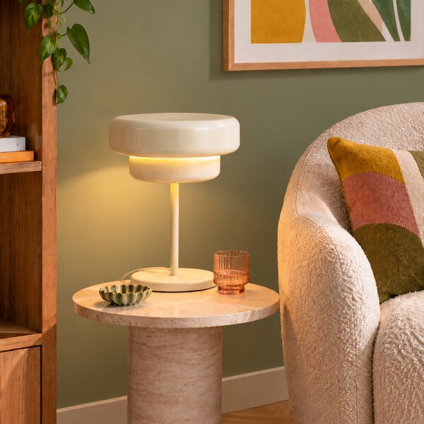 Lampada da tavolo retrò beige 41cm - Ophelia
