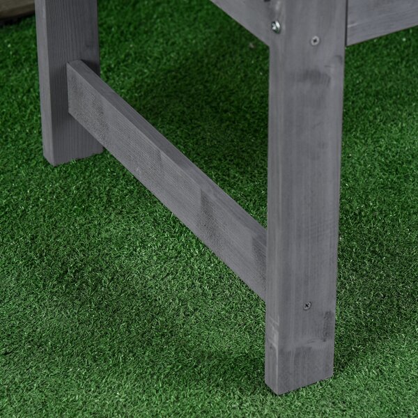 Outsunny Panca da giardino 2 posti in legno, panca resistente alle intemperie, con schienale, portata 240 kg, 143 x 51 x 85 cm, Grigio | Aosom Italy