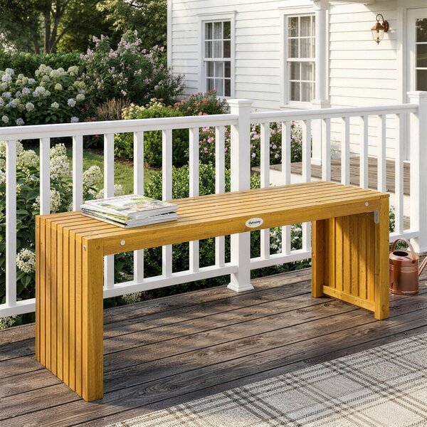 Outsunny Panca da Giardino in Legno 2 Posti 110 cm con Seduta a Doghe Portata 240 kg per Patio Veranda Parco Naturale | Aosom Italy
