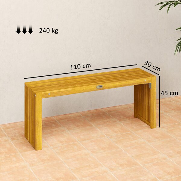 Outsunny Panca da Giardino in Legno 2 Posti 110 cm con Seduta a Doghe Portata 240 kg per Patio Veranda Parco Naturale | Aosom Italy