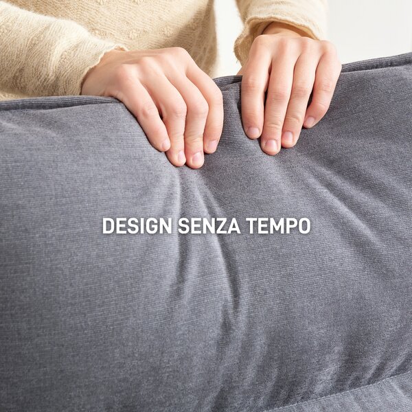 HOMCOM Poltrona a Dondolo Moderna con Braccioli in Legno e Cuscini Spessi in Velluto, 67x83x105 cm, Grigio