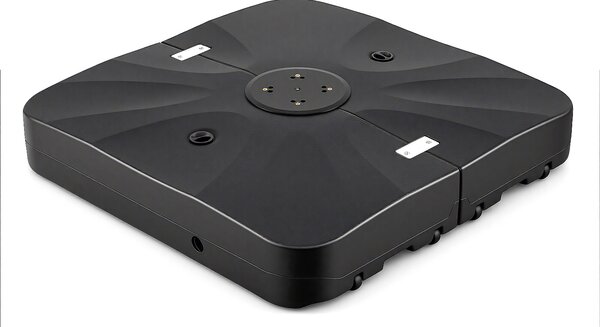 Costway Base per ombrellone da esterno con ruote 210 kg supporto pesante, Base quadrata riempibile con acqua e sabbia per giardino Nero