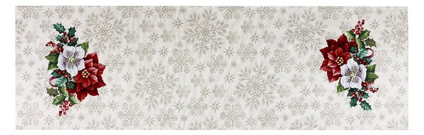 Runner da tavolo natale di gobelin con motivo di fiori di Natale