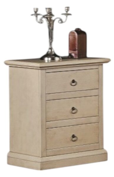 Mobili 2g - comodino arte povera 3 cassetti legno vari colori 55x37x66 (126)