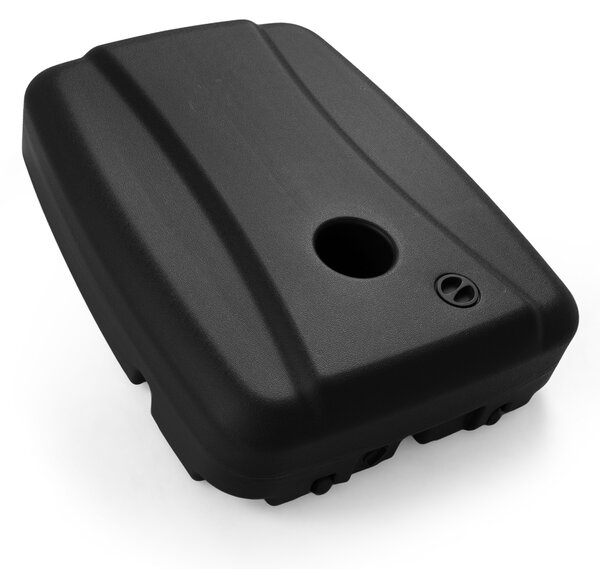 Costway Base per ombrellone da giardino riempibile con acqua o sabbia, Supporto quadrato con ruote per esterno balcone spiaggia Nero