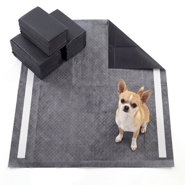Costway Tappetini igienici per cani al 6 strati impermeabili rapido asciugatura, Carbone attivo usa e getta per interni ed esterni 60x60cm Nero