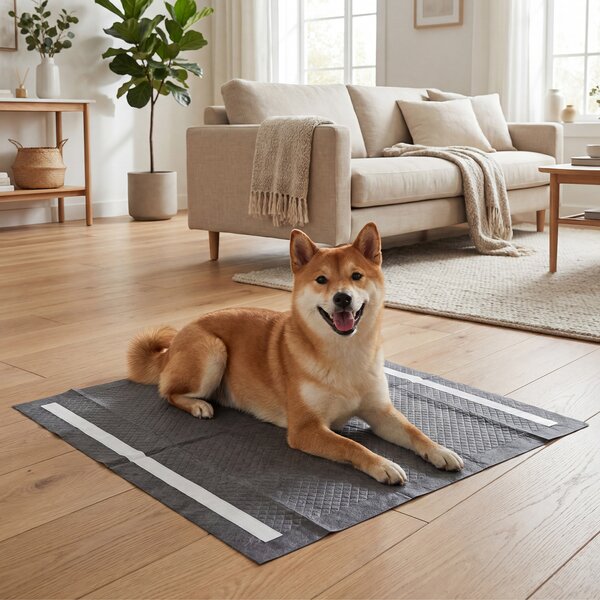 Costway Tappetini igienici per cani al 6 strati impermeabili rapido asciugatura, Carbone attivo usa e getta per interni ed esterni 60x60cm Nero