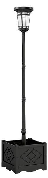 Outsunny Lanterna Solare Lampada da Terra con Vaso 195cm Lanterna da Giardino da Esterno con 2 Livelli di Luminosità Controllo della Luce Interruttore IP44 | Aosom Italy