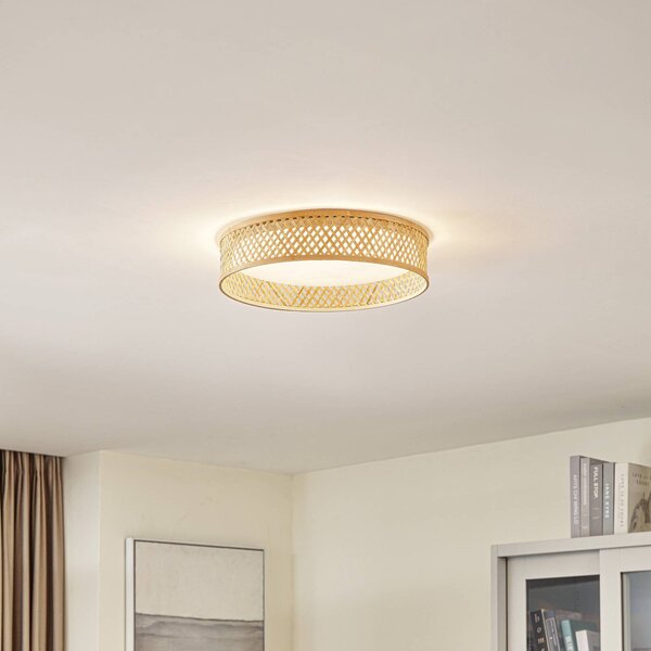 Plafoniera a LED Eilif Lindby, Legno chiaro, Soggiorno / Sala da pranzo, bambù, Moderno, Plafoniera LED