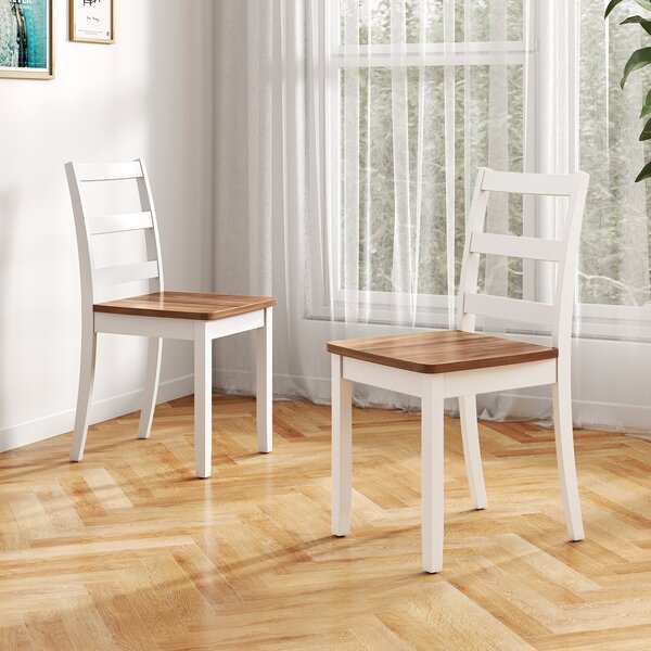Costway Set di 2 sedie da pranzo in legno schienale alto curvo, Sedie rustiche da cucina stile fattoria per cucina e ristorante Marrone