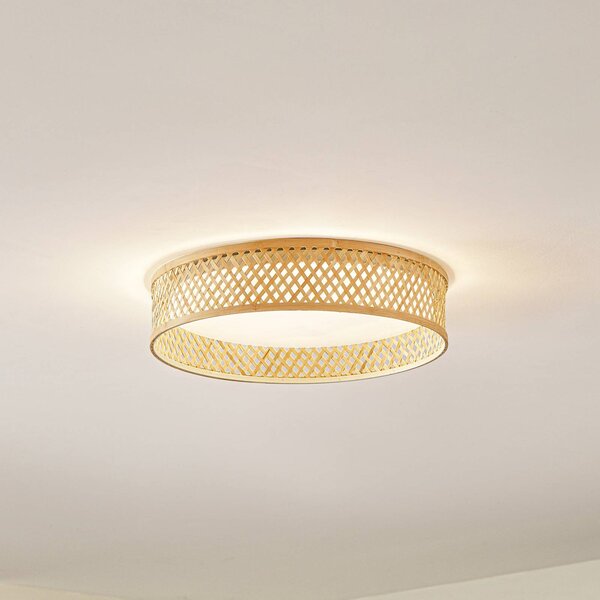 Plafoniera a LED Eilif Lindby, Legno chiaro, Soggiorno / Sala da pranzo, bambù, Moderno, Plafoniera LED