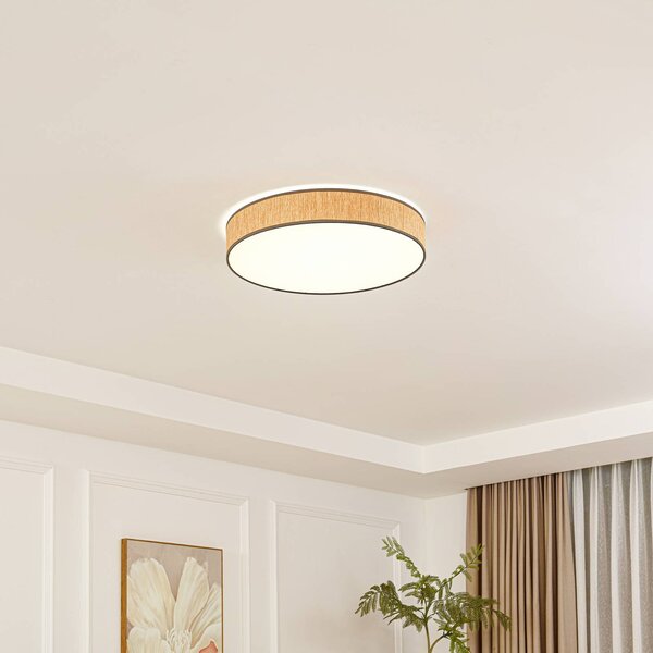 Lindby Plafoniera LED Jutis, beige, alghe, Ø 50 cm