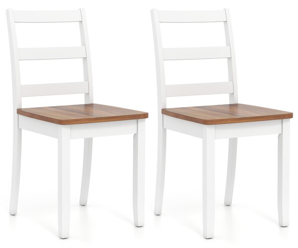 Costway Set di 2 sedie da pranzo in legno schienale alto curvo, Sedie rustiche da cucina stile fattoria per cucina e ristorante Marrone