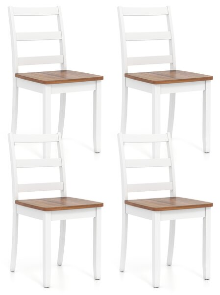 Costway Set di 4 sedie da pranzo in legno schienale alto curvo, Sedie rustiche da cucina stile fattoria per cucina e ristorante Marrone