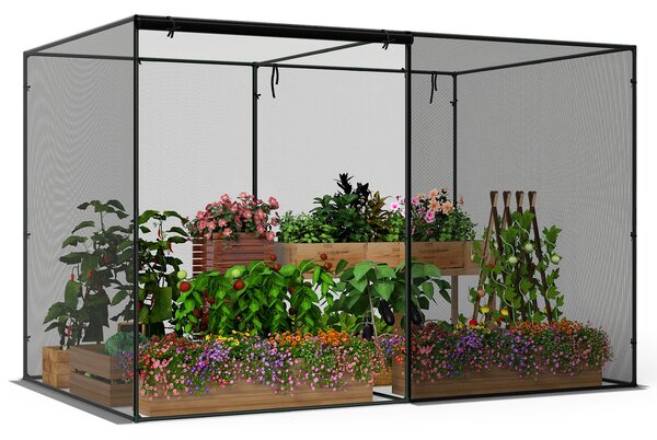 Costway Serra da giardino per proteggere piante con rete traspirante ad alta densità, Serra da balcone e borsa per il trasporto Nero
