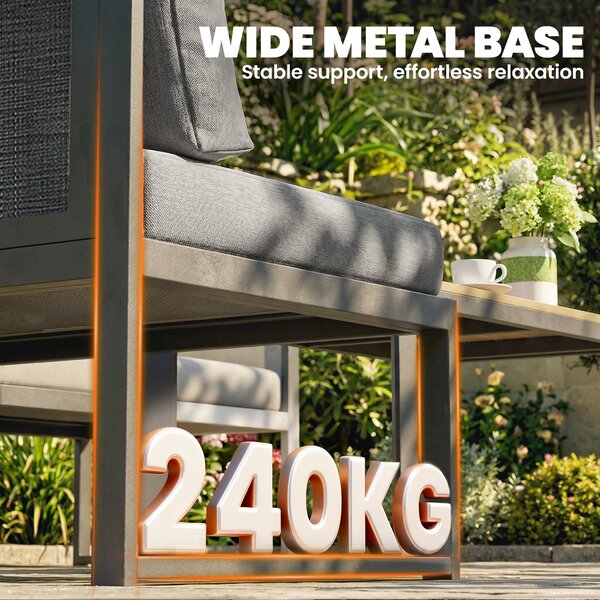 Outsunny Set da giardino angolare modulare 6 persone, divani, tavolino e cuscini, grigio scuro | Aosom Italy
