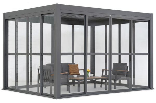 Pergola autoportante Lagos 3x4 con porta a quattro lati Garden Point antracite