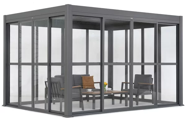 Pergola autoportante Lagos 3x4 con porta a quattro lati Garden Point antracite