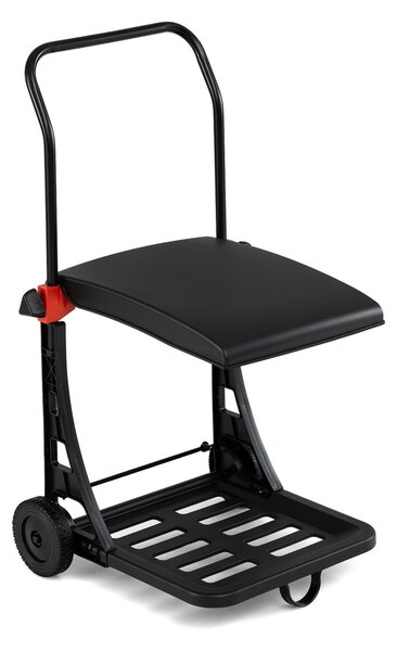 Costway Carrello portasacco immondizia da giardino con ruote coperchio, Carriola per foglie rifiuti raccolta differenziata Nero