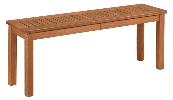 Costway Panchina da giardino a 2 posti in legno massello, Tavolino da caffè quadrato per balcone Naturale