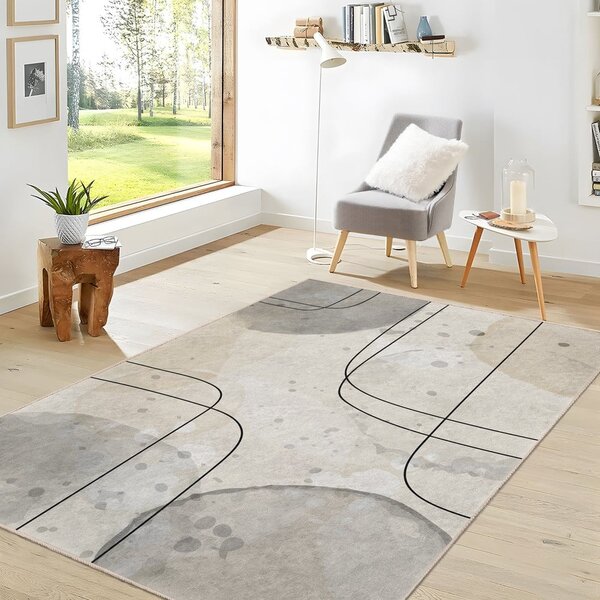 Tappeto grigio/color crema lavabile 120x180 cm Simple Lines – Mila Home