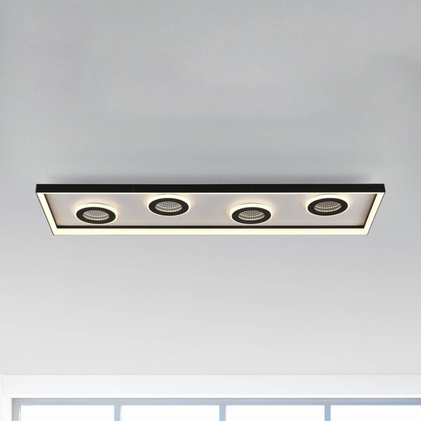 Paul Neuhaus Plafoniera a LED Dune, dimmerabile, Nero, Soggiorno / Sala da pranzo, Alluminio, Moderno, Plafoniera LED