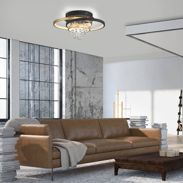 Paul Neuhaus Plafoniera a LED Rotazo, dimmerabile, Nero, Soggiorno / Sala da pranzo, Alluminio, Moderno, Plafoniera LED