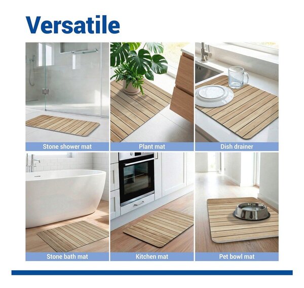 Tappetino per il bagno di colore naturale in diatomite 39x60 cm Lepiana – Wenko