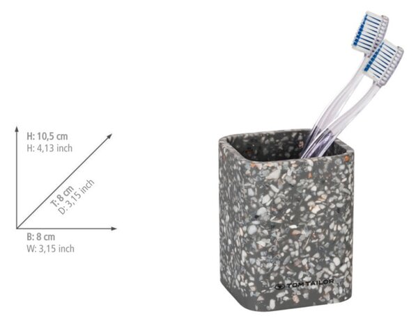 Portaspazzolino in poliresina grigio Tom Tailor T-Terrazzo – Wenko