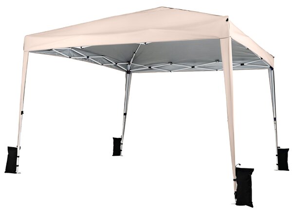 Costway Gazebo da giardino 3 x 3 m pieghevole portatile e altezza regolabile, Tendone parasole con telo impermeabile e resistente Beige