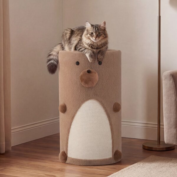 Costway Casa per gatti a 2 piani per gatti da interno, Condominio per gattini a 2 livelli con tappetino in sisal per graffiare