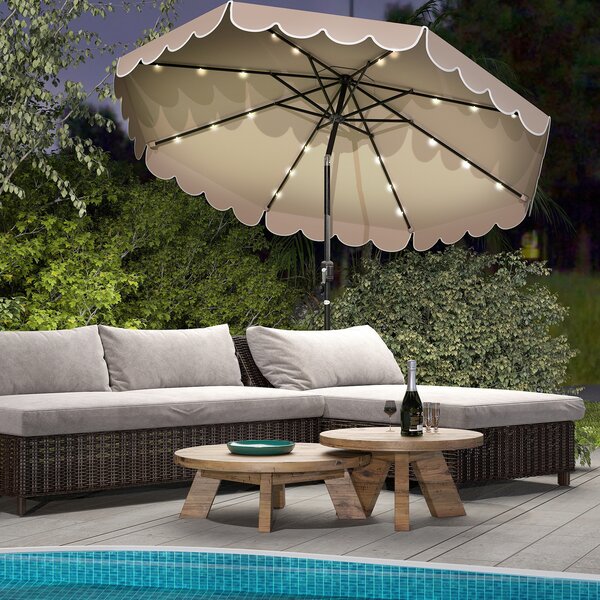 Costway Ombrellone da mercato pesante per giardino piscina terrazza spiaggia prato, Ombrellone da patio solare marrone