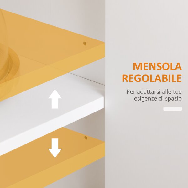 HOMCOM Credenza Moderna a 3 Cassetti e 3 Ante in MDF e Truciolato con Ripiano Regolabile, 101x39x82 cm, Bianco|Aosom