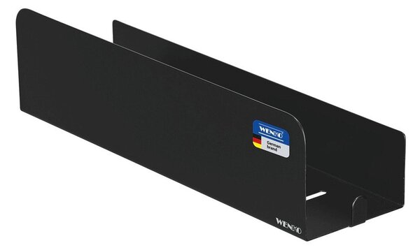 Mensola da bagno senza foratura nera in acciaio inox con aggancio Turbo-loc Lizan – Wenko