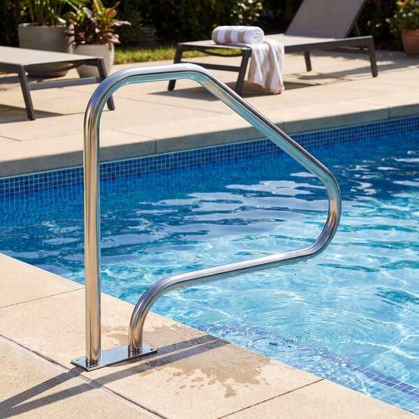 Costway Corrimano per piscina in acciaio inox con impugnatura protettiva, Ringhiera di sicurezza montaggio facile accessori inclusi