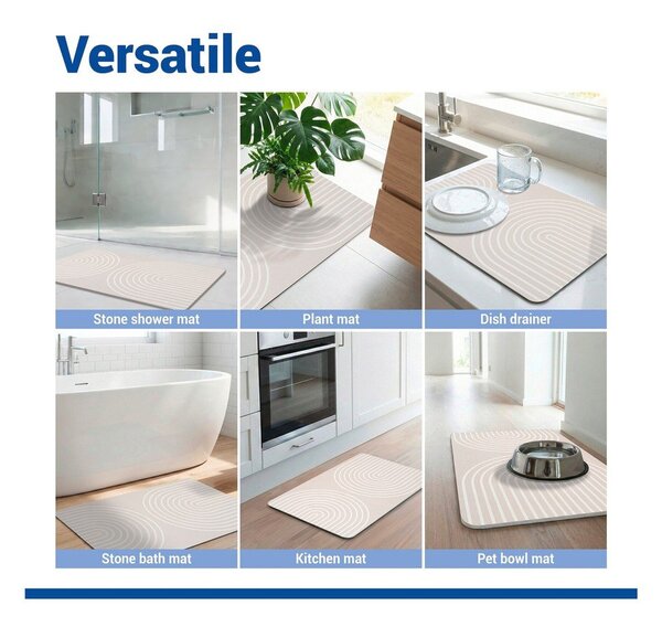 Tappetino per il bagno beige in diatomite 50x80 cm Nazca – Wenko