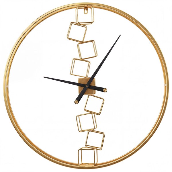 Costway Orologio da parete silenzioso in metallo stile nordico di 68 cm, Orologio decorativo grande alimentato a batteria