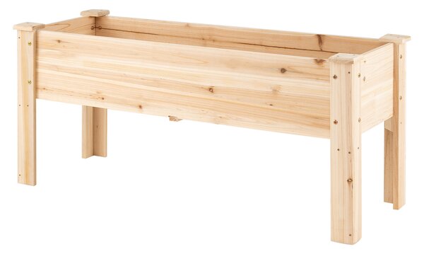 Costway Fioriera rialzata legno abete kit giardino verdure erbe fiori, Fioriera legno abete 120x43,5x51cm