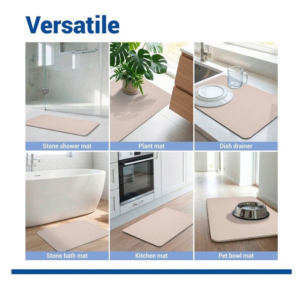 Tappetino per il bagno beige in diatomite 39x60 cm Simi – Wenko