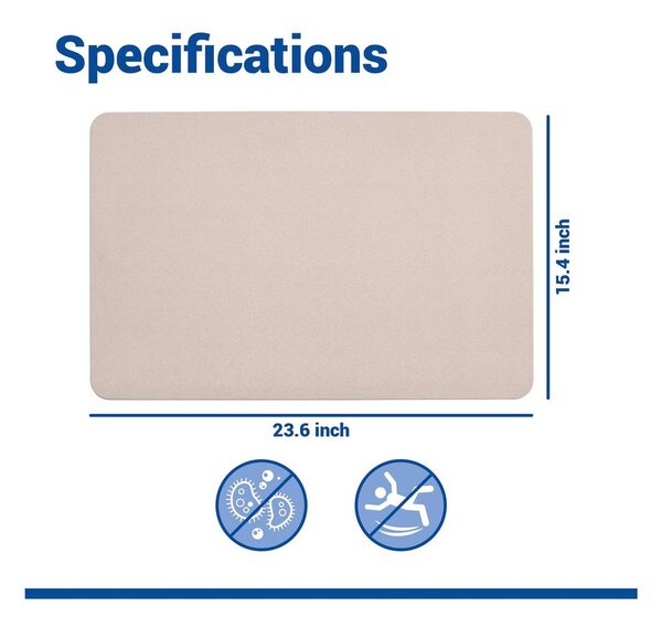 Tappetino per il bagno beige in diatomite 39x60 cm Simi – Wenko