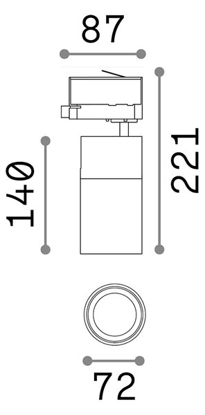 Proiettore Cilindrico Quick Alluminio Bianco Led 15W 4000K On-Off Cri80