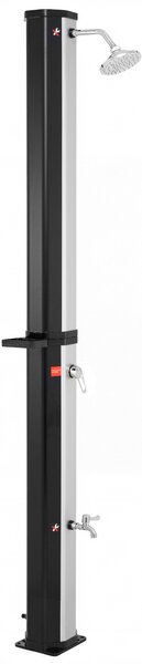 Costway Doccia solare da esterno 60 l con tappetino WPC per doccia grande, Doccia da giardino con tappetino da bagno impermeabile