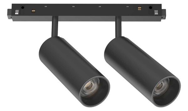 Proiettore Regolaile On-Off Ego Alluminio Nero 2 Luci 24W 3000K Luce Calda