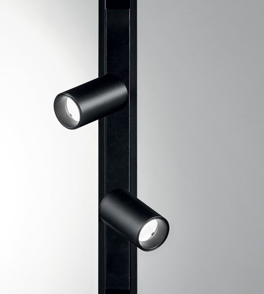 Proiettore Regolabile On-Off Ego Alluminio Nero 2 Luci Led 5W 3000K Luce Calda